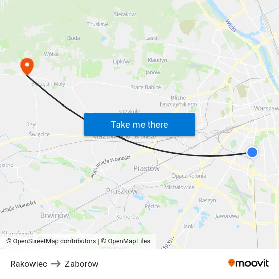 Rakowiec to Zaborów map