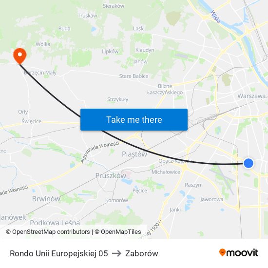 Rondo Unii Europejskiej 05 to Zaborów map