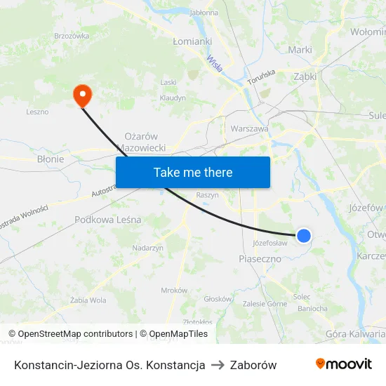 Konstancin-Jeziorna Os. Konstancja to Zaborów map