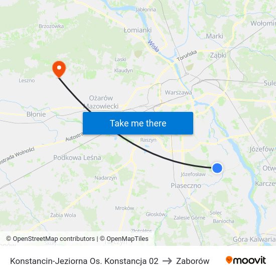 Konstancin-Jeziorna Os. Konstancja to Zaborów map