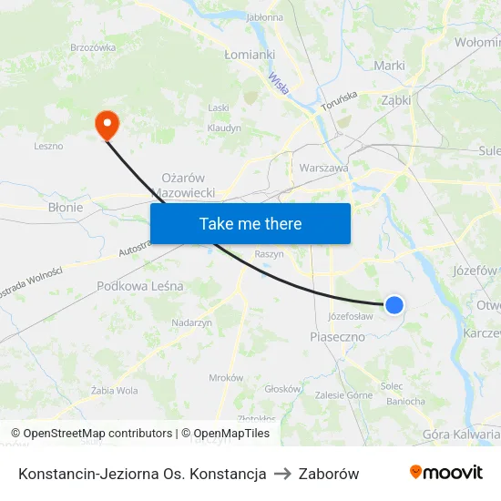 Konstancin-Jeziorna Os. Konstancja to Zaborów map