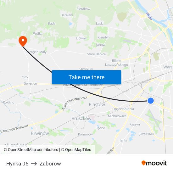 Hynka 05 to Zaborów map