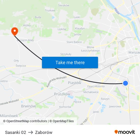 Sasanki 02 to Zaborów map