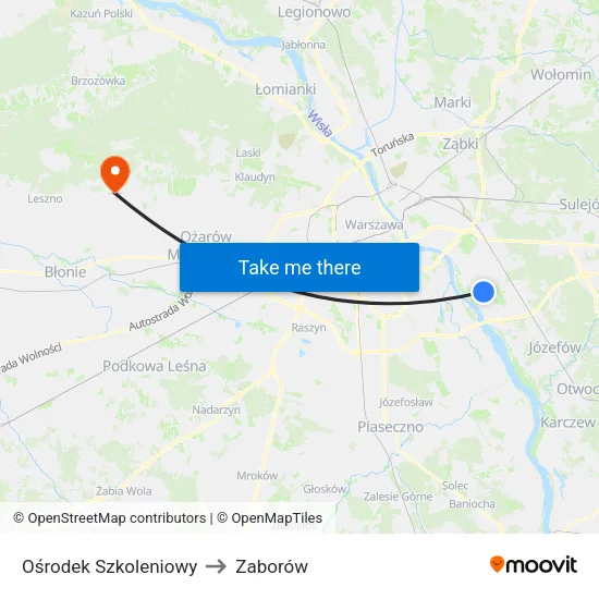 Ośrodek Szkoleniowy to Zaborów map