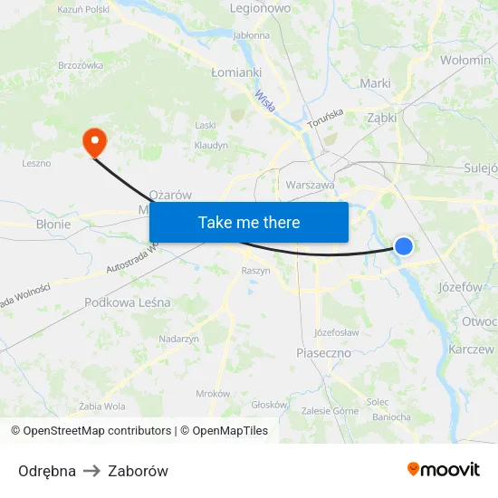 Odrębna to Zaborów map