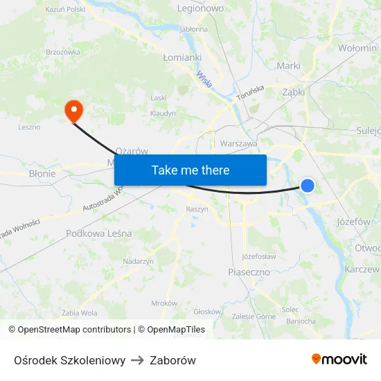 Ośrodek Szkoleniowy to Zaborów map
