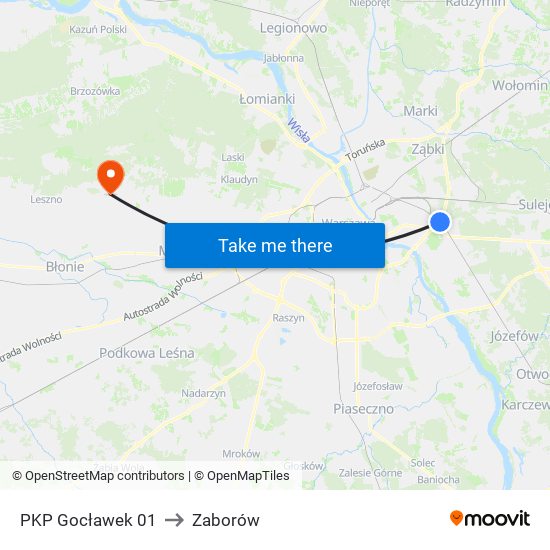 PKP Gocławek 01 to Zaborów map