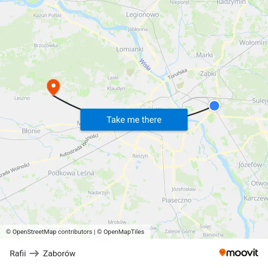 Rafii to Zaborów map