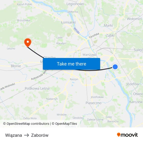 Wiązana to Zaborów map