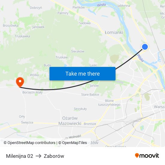 Milenijna 02 to Zaborów map