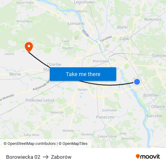 Borowiecka 02 to Zaborów map