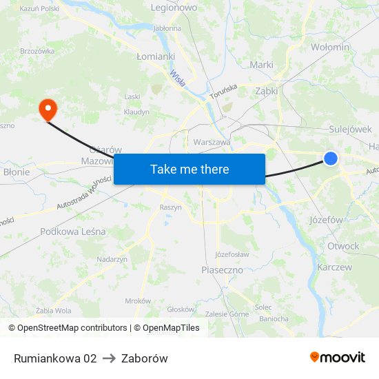 Rumiankowa 02 to Zaborów map