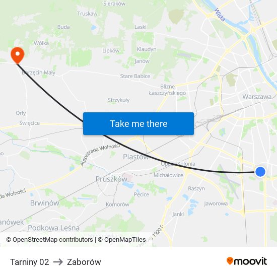 Tarniny 02 to Zaborów map