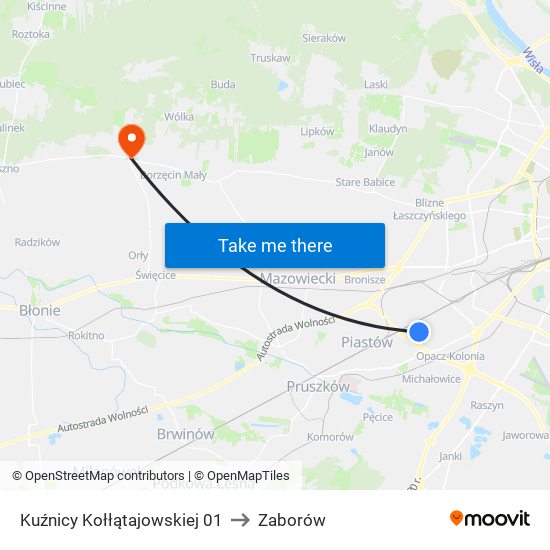 Kuźnicy Kołłątajowskiej 01 to Zaborów map