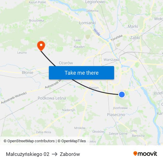 Małcużyńskiego 02 to Zaborów map