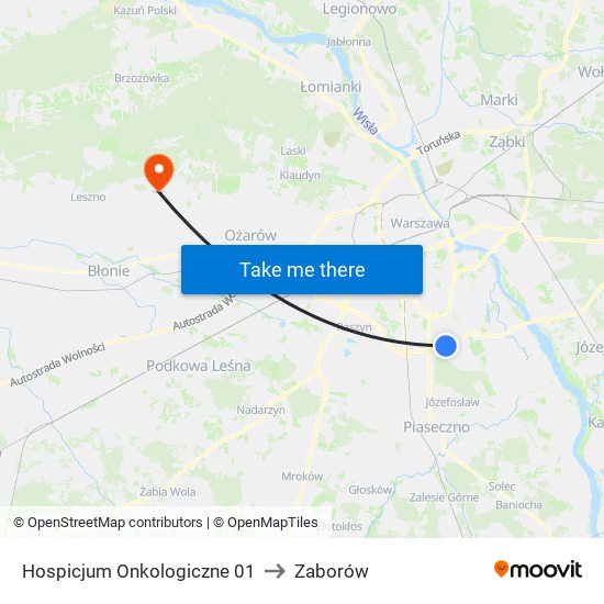 Hospicjum Onkologiczne 01 to Zaborów map