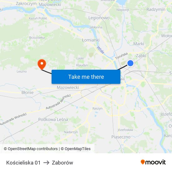 Kościeliska 01 to Zaborów map