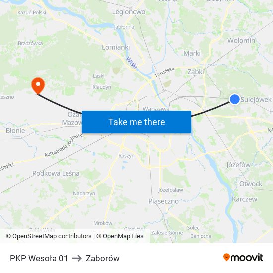 PKP Wesoła 01 to Zaborów map