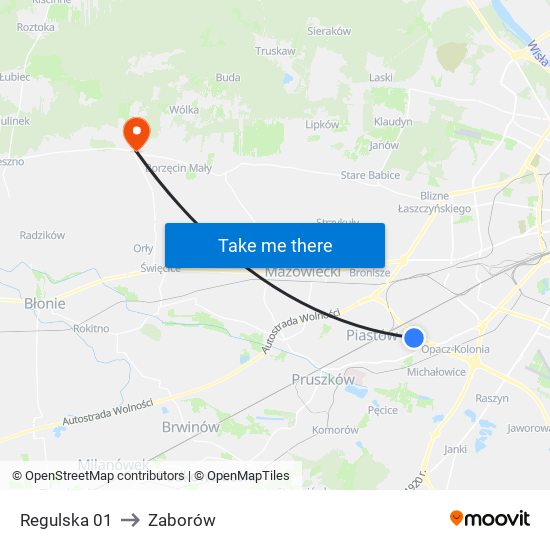 Regulska 01 to Zaborów map