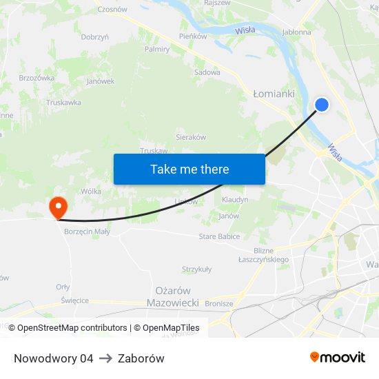 Nowodwory 04 to Zaborów map