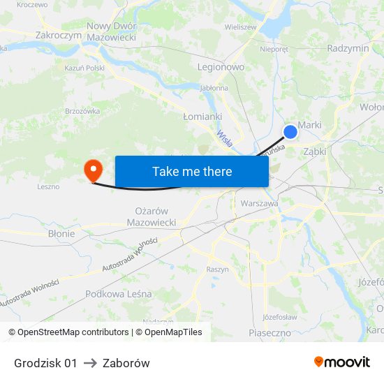 Grodzisk 01 to Zaborów map