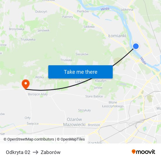 Odkryta 02 to Zaborów map