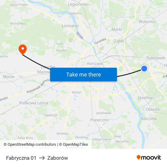 Fabryczna 01 to Zaborów map