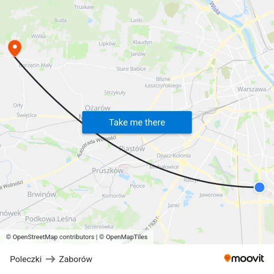 Poleczki to Zaborów map