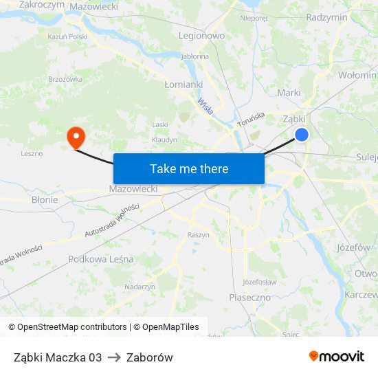 Ząbki Maczka 03 to Zaborów map