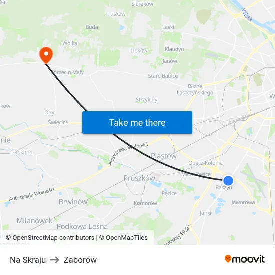 Na Skraju to Zaborów map