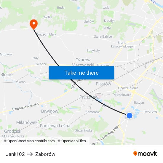 Janki 02 to Zaborów map