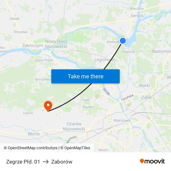 Zegrze Płd. 01 to Zaborów map