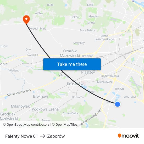 Falenty Nowe 01 to Zaborów map