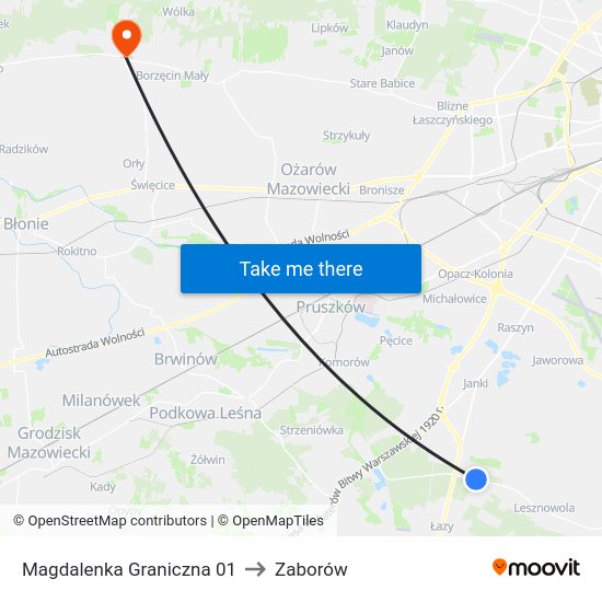 Magdalenka Graniczna 01 to Zaborów map