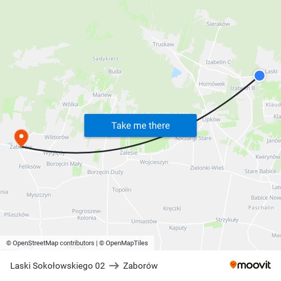 Laski Sokołowskiego 02 to Zaborów map