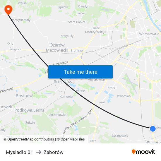 Mysiadło 01 to Zaborów map