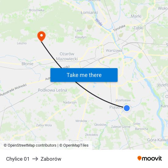 Chylice 01 to Zaborów map