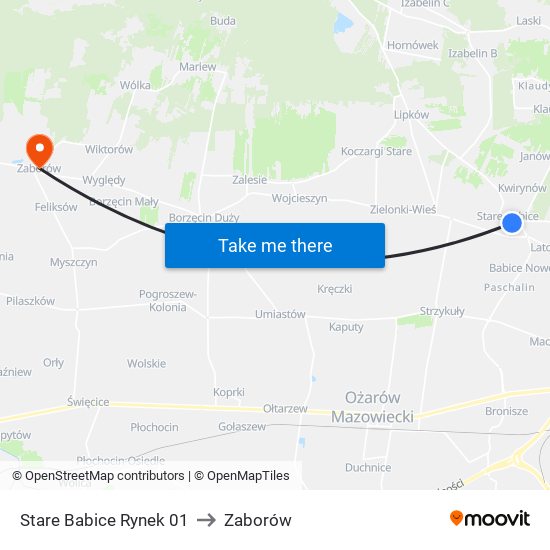 Stare Babice Rynek 01 to Zaborów map