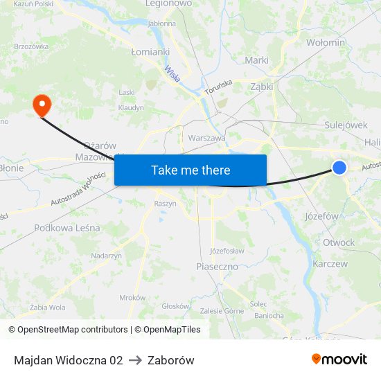 Majdan Widoczna 02 to Zaborów map