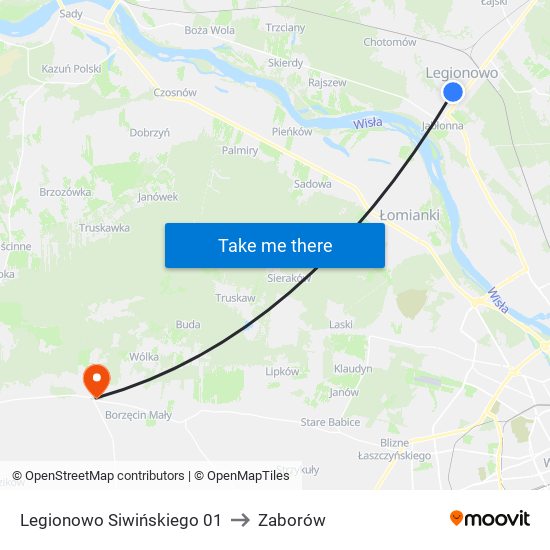 Legionowo Siwińskiego 01 to Zaborów map