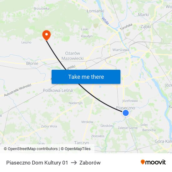 Piaseczno Dom Kultury 01 to Zaborów map