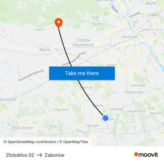 Złotokłos to Zaborów map