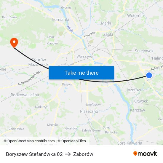 Boryszew Stefanówka 02 to Zaborów map