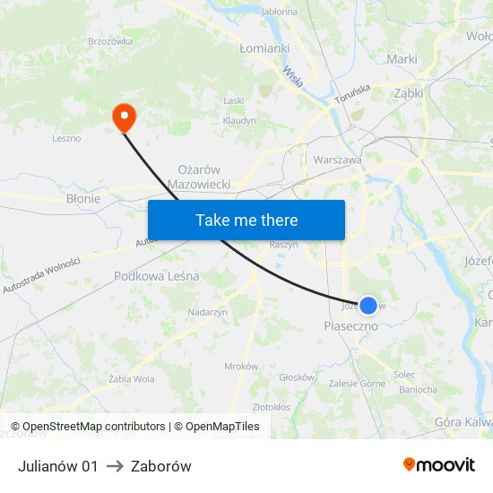 Julianów 01 to Zaborów map