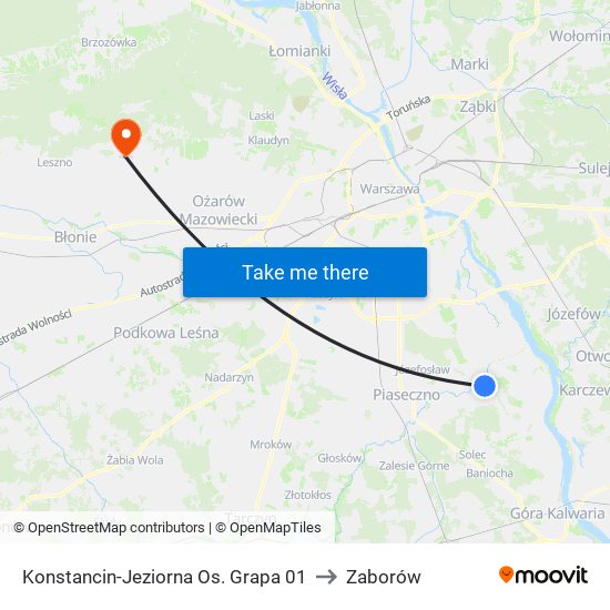 Konstancin-Jeziorna Os. Grapa 01 to Zaborów map