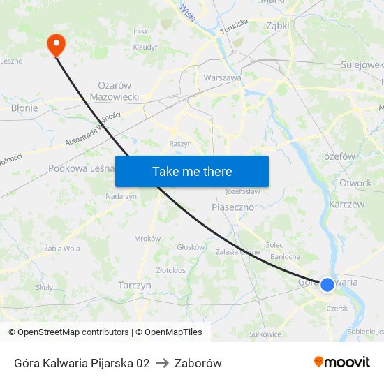 Góra Kalwaria Pijarska 02 to Zaborów map