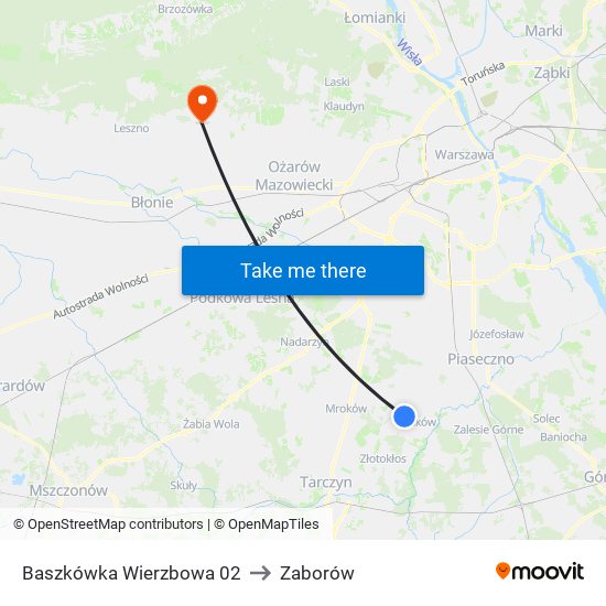 Baszkówka Wierzbowa 02 to Zaborów map