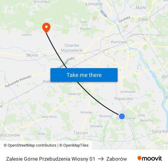 Zalesie Górne Przebudzenia Wiosny 01 to Zaborów map