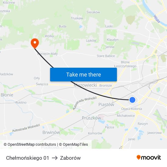 Chełmońskiego 01 to Zaborów map