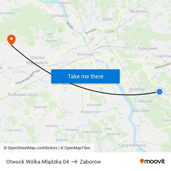 Otwock Wólka Mlądzka 04 to Zaborów map